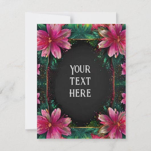 Lebhafte Einladung zur Blumenhochzeit (Rückseite)