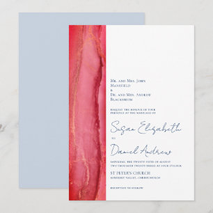 Lebhafte Einladung zur Hochzeit in Red Pink Blue