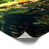 Lebhafte Elefantenmalerei Kunst, Dichtung und Musi Poster (Ecke)