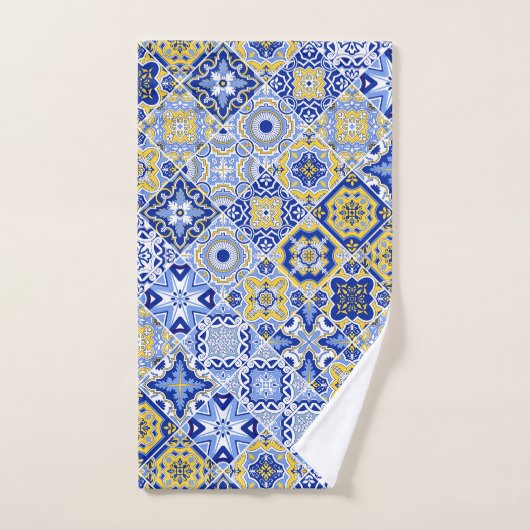 Lebhafte Elegante Blaue Tile in Marokko | Zeitlose Badhandtuch Set (Handtuch)