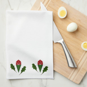 Lebhafte Elegante Rote Rosen & grünes Handtuch