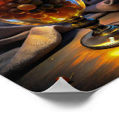 "Lebhafte Eleganz: Orangefarbene Trauben in einem  Poster (Ecke)