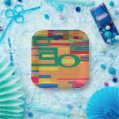 Lebhafte Eleganz: Schönes mehrfarbiges Design Pappteller (Party)