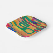 Lebhafte Eleganz: Schönes mehrfarbiges Design Pappteller (Gewinkelt)