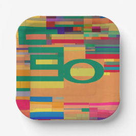 Lebhafte Eleganz: Schönes mehrfarbiges Design Pappteller