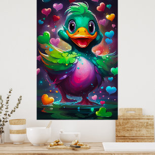 Lebhafte Ente Poster