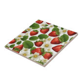 Lebhafte Erdbeeren, Blätter und Blume Fliese (Seite)