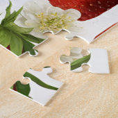 Lebhafte Erdbeeren, Blätter und Blume Puzzle (Seite)