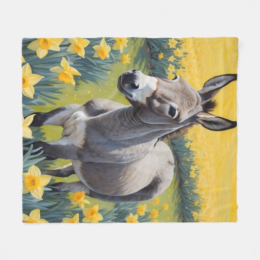 Lebhafte Esel- und Gelbdüster Fleecedecke (Vorderseite (Horizontal))