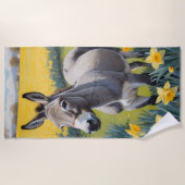 Lebhafte Esel- und Gelbdüster Strandtuch (Vorderseite)