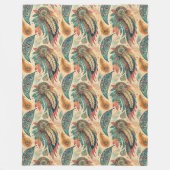 Lebhafte, ethnisch-ethnische Federn pastellgrün Fleecedecke (Vorderseite)