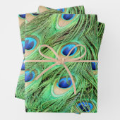 Lebhafte exotische Pfauenfedern Geschenkpapier Set (Beispiel)