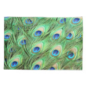 Lebhafte exotische Pfauenfedern Kissenbezug (Rückseite)