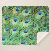 Lebhafte exotische Pfauenfedern Sherpadecke (Vorderseite (Horizontal))