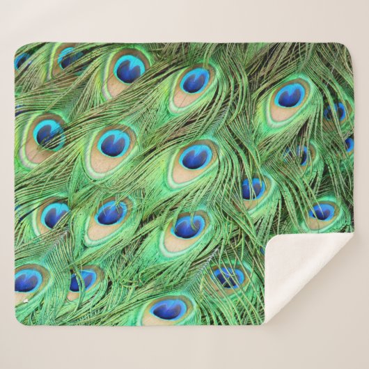 Lebhafte exotische Pfauenfedern Sherpadecke (Vorderseite (Horizontal))