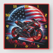 Lebhafte Fahrt unter dem Nachthimmel Quadratische Wanduhr (Vorderseite)