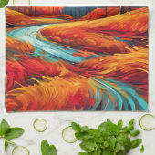 Lebhafte Fall River Scene Geschirrtuch (Gefaltet)