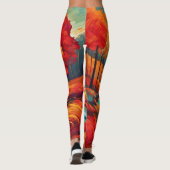 Lebhafte Fall River Scene Leggings (Rückseite)