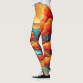 Lebhafte Fall River Scene Leggings (Links)