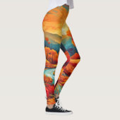 Lebhafte Fall River Scene Leggings (Rechts)