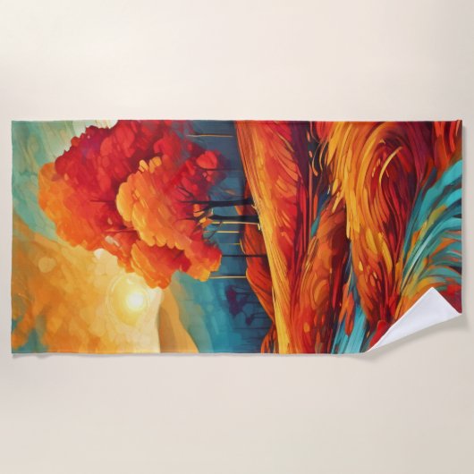 Lebhafte Fall River Scene Strandtuch (Vorderseite)