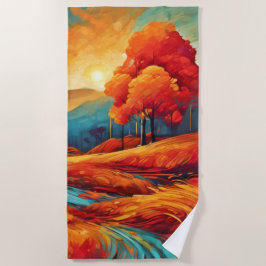 Lebhafte Fall River Scene Strandtuch