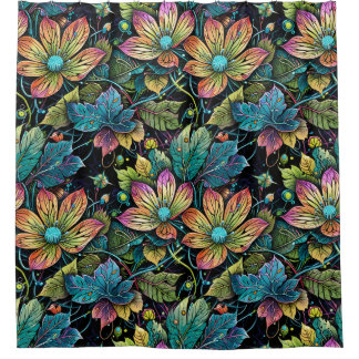 Lebhafte Fantasie der Blumen Duschvorhang