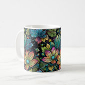 Lebhafte Fantasie der Blumen Kaffeetasse (Vorderseite Links)