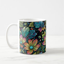 Lebhafte Fantasie der Blumen Kaffeetasse
