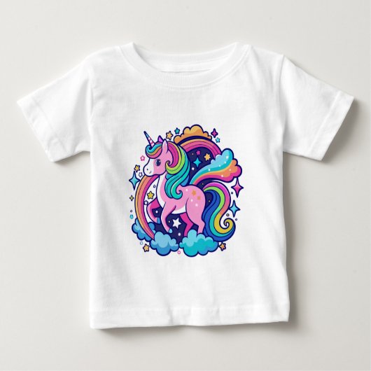 Lebhafte Fantasie von Unicorn Baby T-shirt (Vorderseite)