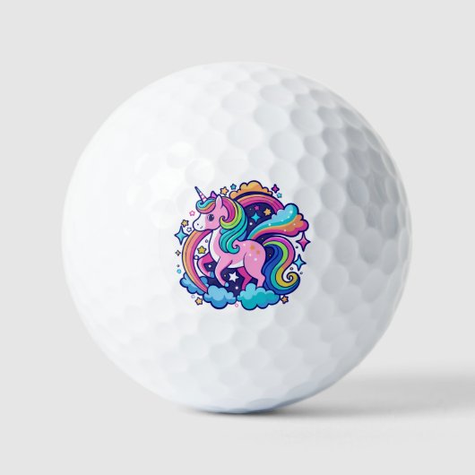 Lebhafte Fantasie von Unicorn Golfball (Vorderseite)