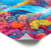 Lebhafte Fantasy-Wasserfälle in Candyland Poster (Ecke)