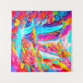 Lebhafte Fantasy-Wasserfälle in Candyland Wandteppich (Vorderseite (Horizontal))