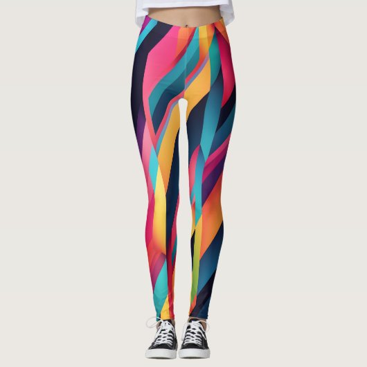 Lebhafte Farbblöcke Leggings (Vorderseite)