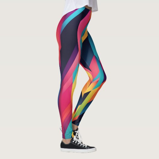 Lebhafte Farbblöcke Leggings (Rechts)