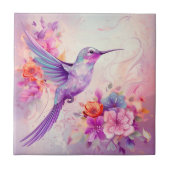 Lebhafte Farbe Hummingbird Fliese (Vorderseite)
