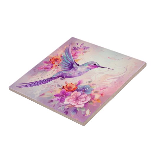 Lebhafte Farbe Hummingbird Fliese (Seite)