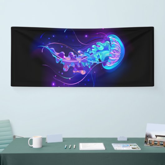 Lebhafte Farbe leuchtende Qualle Banner (Messe)