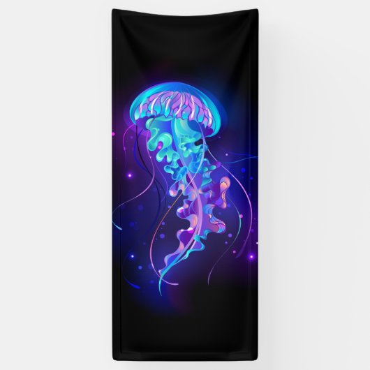 Lebhafte Farbe leuchtende Qualle Banner (Vertikal)
