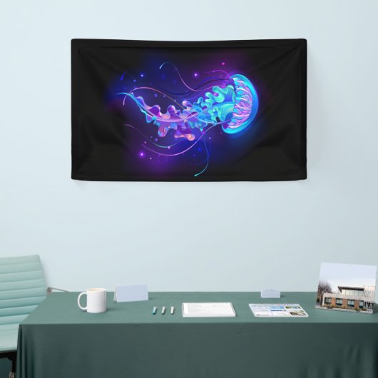 Lebhafte Farbe leuchtende Qualle Banner (Messeveranstaltung)