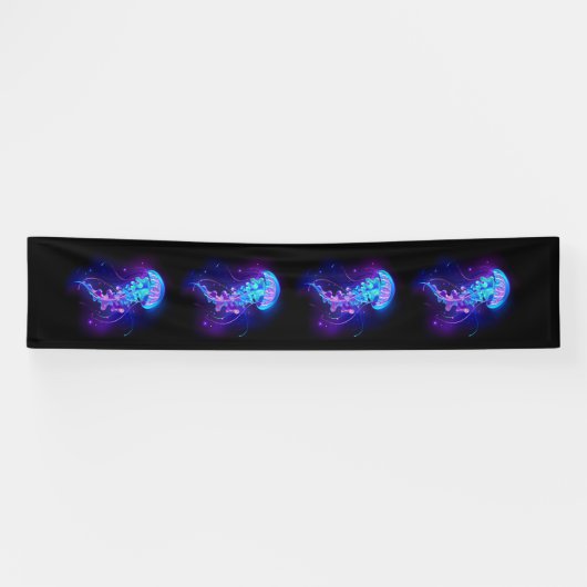 Lebhafte Farbe leuchtende Qualle Banner (Horizontal)