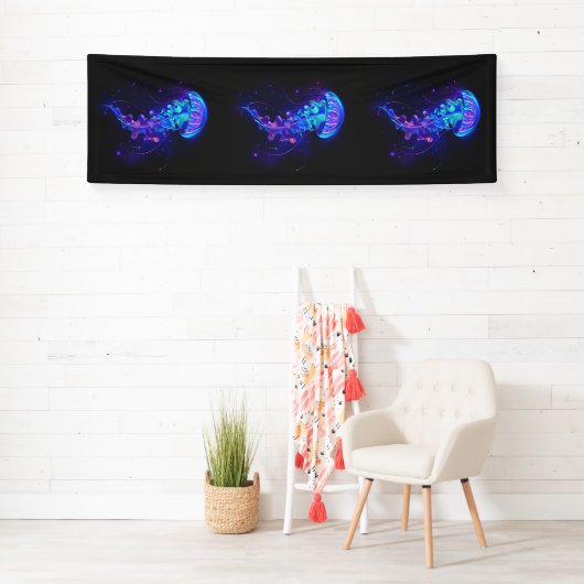 Lebhafte Farbe leuchtende Qualle Banner (Insitu)