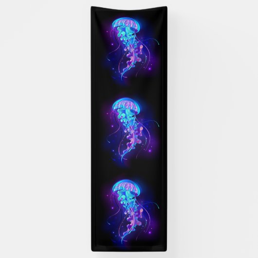 Lebhafte Farbe leuchtende Qualle Banner (Vertikal)