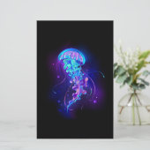 Lebhafte Farbe leuchtende Qualle Briefpapier (Stehend Vorderseite)