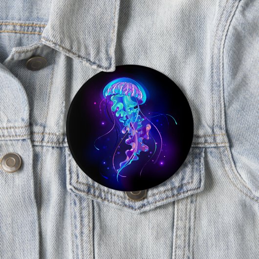 Lebhafte Farbe leuchtende Qualle Button (Beispiel)