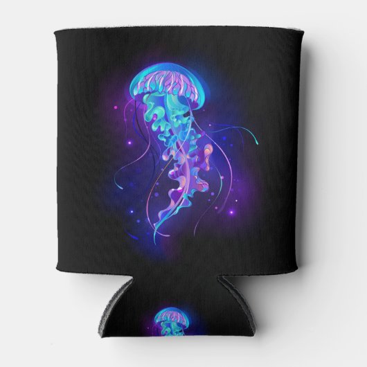 Lebhafte Farbe leuchtende Qualle Dosenkühler (Vorderseite)