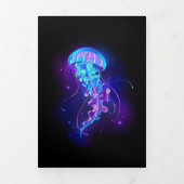 Lebhafte Farbe leuchtende Qualle Dreifach Gefaltete Ankündigung (Cover)