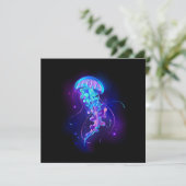 Lebhafte Farbe leuchtende Qualle Einladung (Stehend Vorderseite)