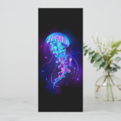 Lebhafte Farbe leuchtende Qualle Einladung (Stehend Vorderseite)