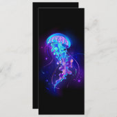 Lebhafte Farbe leuchtende Qualle Einladung (Vorne/Hinten)